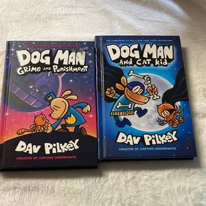 Dog Man Hardcover Books by Dav Pilkey - Blue & Purple Covers
